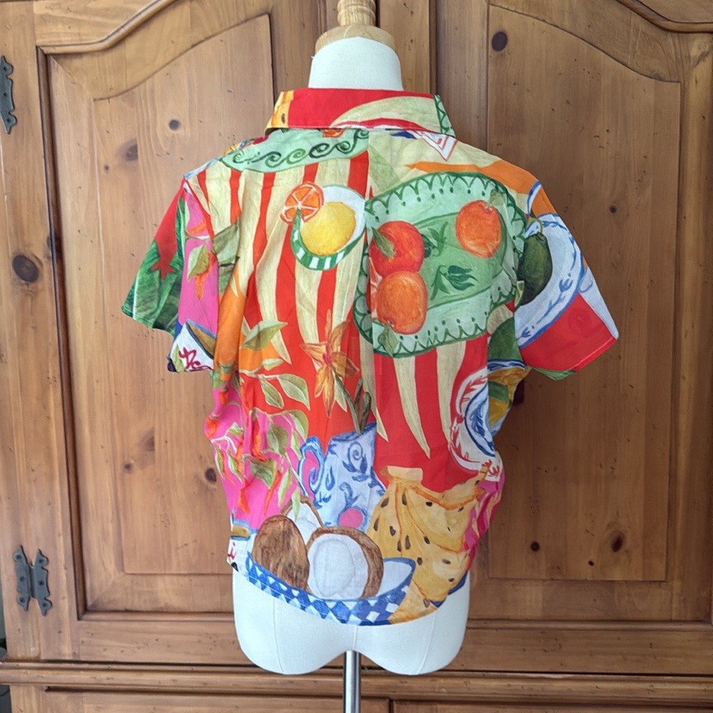 Farm Rio multicolor summer picnic shirt - Picture 6 of 14